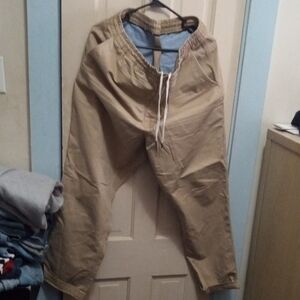 Ralph Lauren Men's Tan Khaki Sports Pants With Open Bottoms Xxl Prestine 🔥🔥🔥